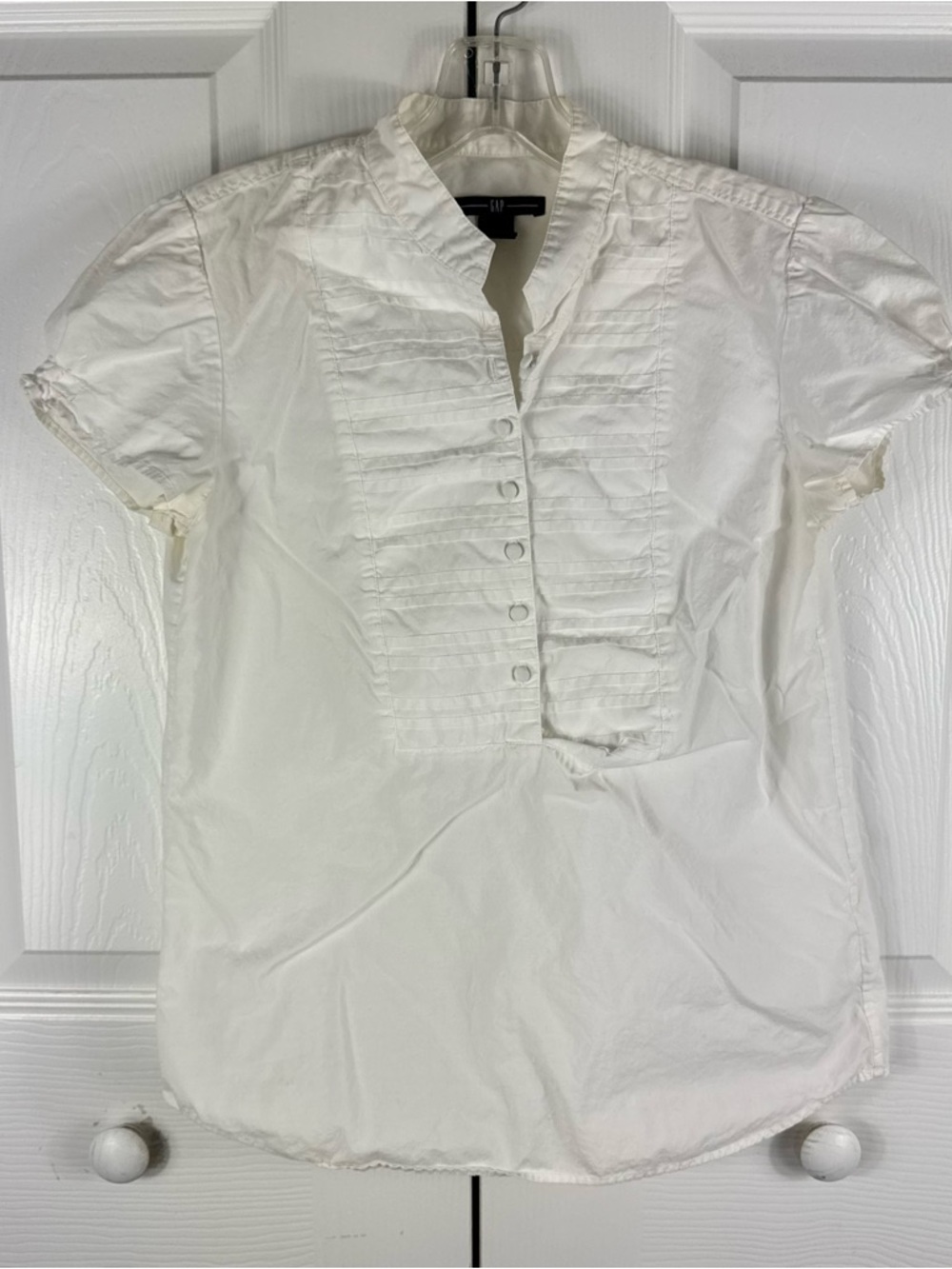 Vintage Gap Y2K Baby Doll Sleeve Button Up Dress Shirt White Size Small